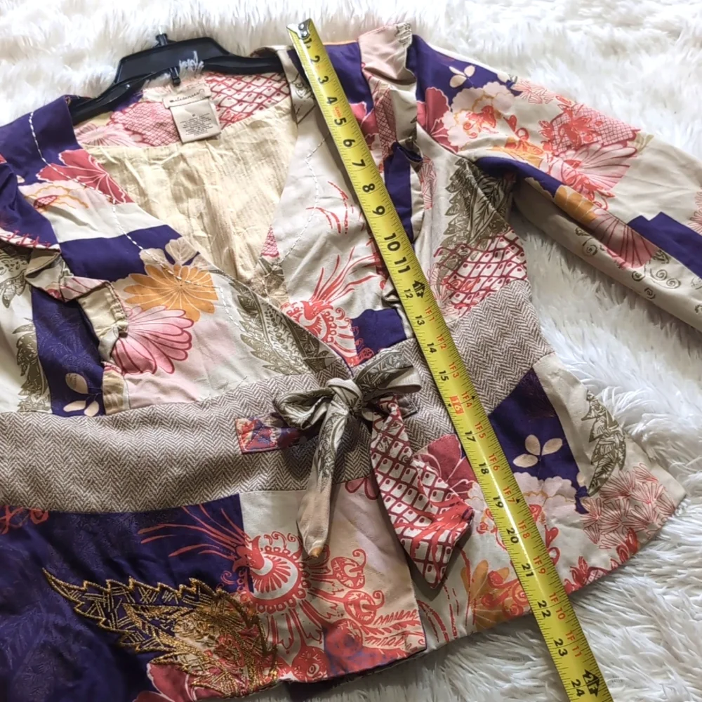 Anthropologie Elevenses Patchwork Iced Juniper Blazer Jacket Size 8 - Picture 15 of 16